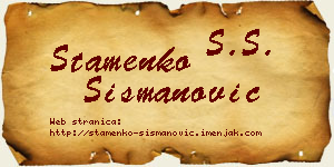 Stamenko Šišmanović vizit kartica